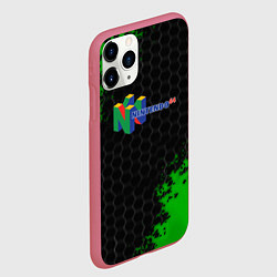 Чехол iPhone 11 Pro матовый Nintendo 64 броня, цвет: 3D-малиновый — фото 2