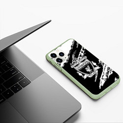 Чехол iPhone 11 Pro матовый Liverpool белые краски текстура, цвет: 3D-салатовый — фото 2