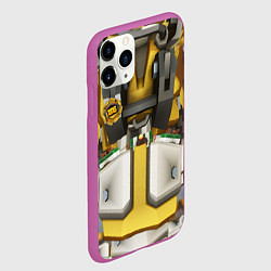 Чехол iPhone 11 Pro матовый Deep roock galactic броня бурильщика, цвет: 3D-фиолетовый — фото 2