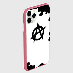 Чехол iPhone 11 Pro матовый Анархия краски чёрные, цвет: 3D-малиновый — фото 2