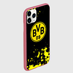Чехол iPhone 11 Pro матовый Borussia краски жёлтые, цвет: 3D-малиновый — фото 2