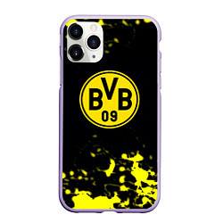 Чехол iPhone 11 Pro матовый Borussia краски жёлтые, цвет: 3D-светло-сиреневый