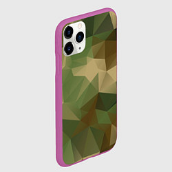 Чехол iPhone 11 Pro матовый Камуфляжный геометрический паттерн, цвет: 3D-фиолетовый — фото 2