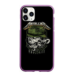 Чехол iPhone 11 Pro матовый Metallica - skull