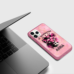 Чехол iPhone 11 Pro матовый Её величество Анна - львица, цвет: 3D-малиновый — фото 2