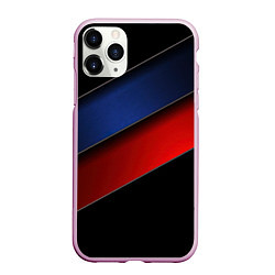 Чехол iPhone 11 Pro матовый Синие и красные полосы