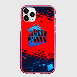 Чехол iPhone 11 Pro матовый Shadow Warrior actions game, цвет: 3D-малиновый