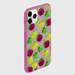 Чехол iPhone 11 Pro матовый Слива на фоне звезд, цвет: 3D-фиолетовый — фото 2