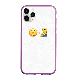 Чехол iPhone 11 Pro матовый Мьюнинг эмодзи, цвет: 3D-фиолетовый