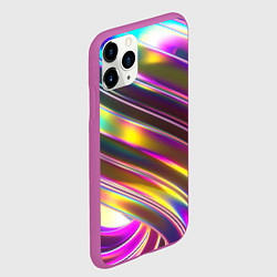 Чехол iPhone 11 Pro матовый Неоновый скрученный металл разноцветный, цвет: 3D-фиолетовый — фото 2