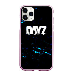 Чехол iPhone 11 Pro матовый Dayz текстура краски голубые