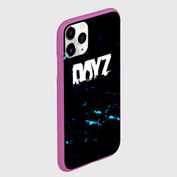 Чехол iPhone 11 Pro матовый Dayz текстура краски голубые, цвет: 3D-фиолетовый — фото 2
