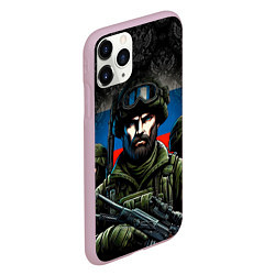 Чехол iPhone 11 Pro матовый Русский солдат, цвет: 3D-розовый — фото 2