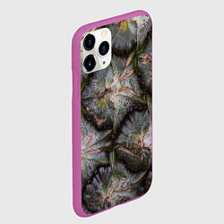 Чехол iPhone 11 Pro матовый Поверхность ананаса, цвет: 3D-фиолетовый — фото 2