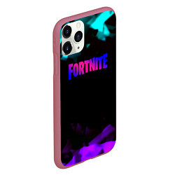 Чехол iPhone 11 Pro матовый Fortnite neon geometry, цвет: 3D-малиновый — фото 2