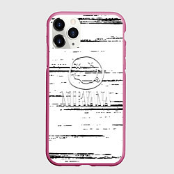Чехол iPhone 11 Pro матовый Nirvana штрихи чёрные, цвет: 3D-малиновый