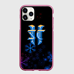 Чехол iPhone 11 Pro матовый Starcraft 2 logo, цвет: 3D-малиновый