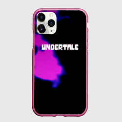 Чехол iPhone 11 Pro матовый Undertale neon splash, цвет: 3D-малиновый