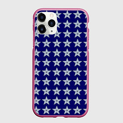 Чехол iPhone 11 Pro матовый Звезды защитникам отечества, цвет: 3D-малиновый