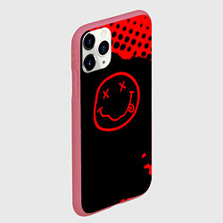 Чехол iPhone 11 Pro матовый Nirvana текстура краски, цвет: 3D-малиновый — фото 2