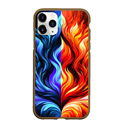 Чехол iPhone 11 Pro матовый Два огня, цвет: 3D-коричневый