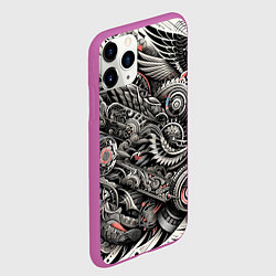 Чехол iPhone 11 Pro матовый Тату - нейросеть, цвет: 3D-фиолетовый — фото 2
