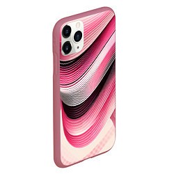 Чехол iPhone 11 Pro матовый Волны - текстура, цвет: 3D-малиновый — фото 2