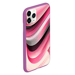 Чехол iPhone 11 Pro матовый Волны - текстура, цвет: 3D-фиолетовый — фото 2