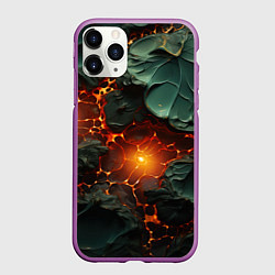 Чехол iPhone 11 Pro матовый Объемная текстура и лава, цвет: 3D-фиолетовый