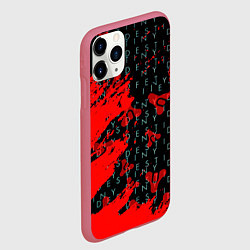 Чехол iPhone 11 Pro матовый Destiny краски надписи текстура, цвет: 3D-малиновый — фото 2
