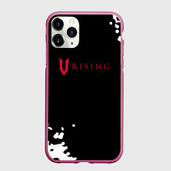 Чехол iPhone 11 Pro матовый V Rising краски, цвет: 3D-малиновый