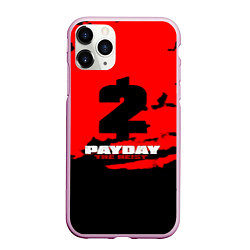 Чехол iPhone 11 Pro матовый Payday 2 краски, цвет: 3D-розовый