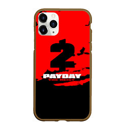 Чехол iPhone 11 Pro матовый Payday 2 краски, цвет: 3D-коричневый