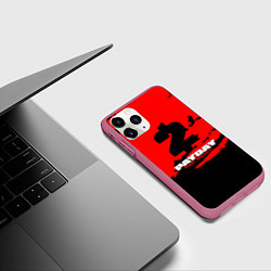 Чехол iPhone 11 Pro матовый Payday 2 краски, цвет: 3D-малиновый — фото 2