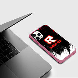 Чехол iPhone 11 Pro матовый Roblox текстура мобайл, цвет: 3D-малиновый — фото 2