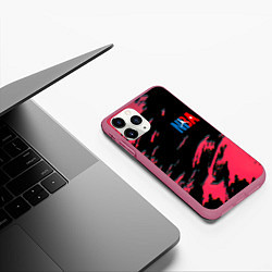 Чехол iPhone 11 Pro матовый NBA краски текстура, цвет: 3D-малиновый — фото 2