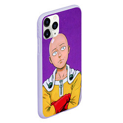 Чехол iPhone 11 Pro матовый Realistic Saitama, цвет: 3D-светло-сиреневый — фото 2