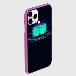 Чехол iPhone 11 Pro матовый Любовь жабок, цвет: 3D-фиолетовый — фото 2