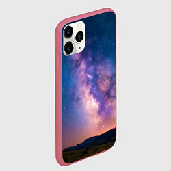 Чехол iPhone 11 Pro матовый Млечный путь ночью, цвет: 3D-малиновый — фото 2