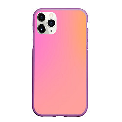 Чехол iPhone 11 Pro матовый Розово-желтый градиент, цвет: 3D-фиолетовый