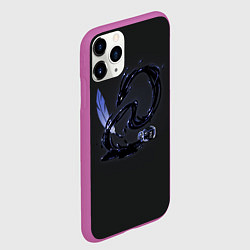 Чехол iPhone 11 Pro матовый Китайский дракон из чернил, цвет: 3D-фиолетовый — фото 2