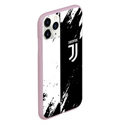 Чехол iPhone 11 Pro матовый Juventus краски чёрнобелые, цвет: 3D-розовый — фото 2