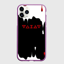Чехол iPhone 11 Pro матовый Ведьмак краски подтёки, цвет: 3D-фиолетовый