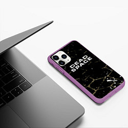 Чехол iPhone 11 Pro матовый Dead space текстура, цвет: 3D-фиолетовый — фото 2