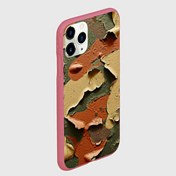 Чехол iPhone 11 Pro матовый Реалистичный камуфляж из краски, цвет: 3D-малиновый — фото 2