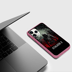 Чехол iPhone 11 Pro матовый Stalker 2 dark mode, цвет: 3D-малиновый — фото 2