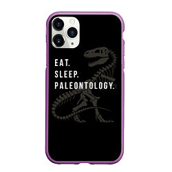 Чехол iPhone 11 Pro матовый Eat sleep paleontology