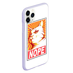 Чехол iPhone 11 Pro матовый Nope - cat, цвет: 3D-светло-сиреневый — фото 2