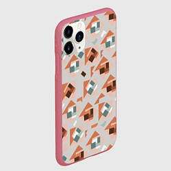Чехол iPhone 11 Pro матовый Геометрические фигуры: абстракция, цвет: 3D-малиновый — фото 2