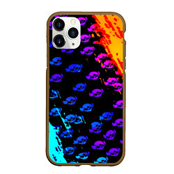 Чехол iPhone 11 Pro матовый Brawl stars neon logo kids